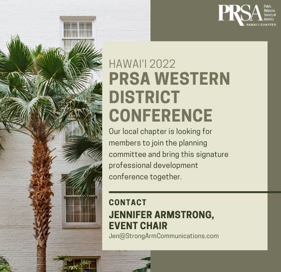 The PRSA Western District Conference is coming to Hawaii in 2022 ...