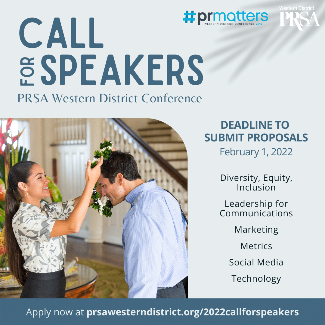2022 PRSA Western Conference Call for Speakers PRSA Western District